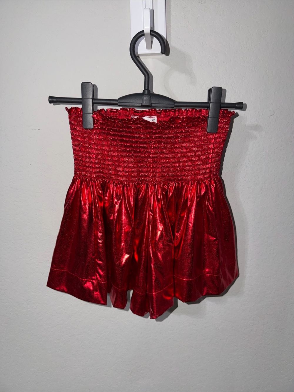 Queen of Sparkles Red Metallic‎ Shorts XS